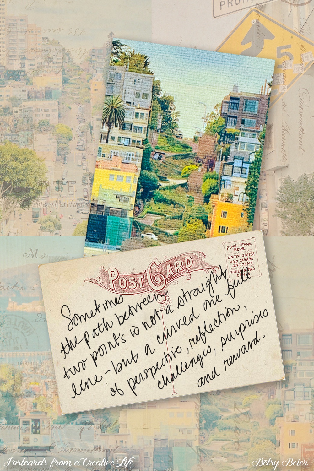 Postcard of Lombard Street San Francisco