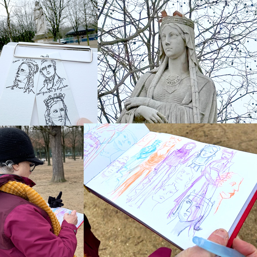 The Queens of Luxembourg Gardens, Paris Sketch Outing