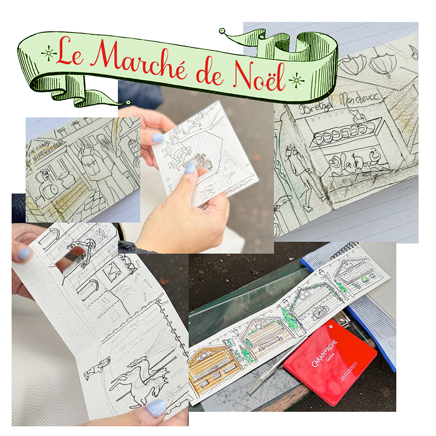 Le Marché de Noël Abbesses Paris Sketch Outing