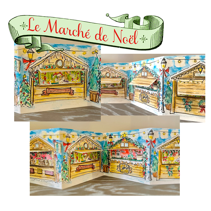 Le Marché de Noël Abbesses Paris Sketch Journals