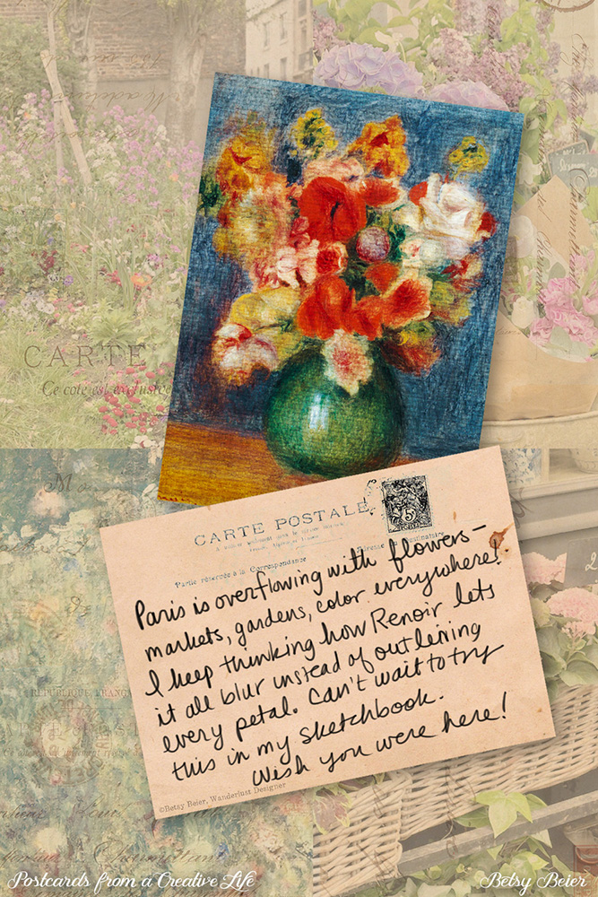 Postcards from a Creative Life Inspired by Renoir Florals